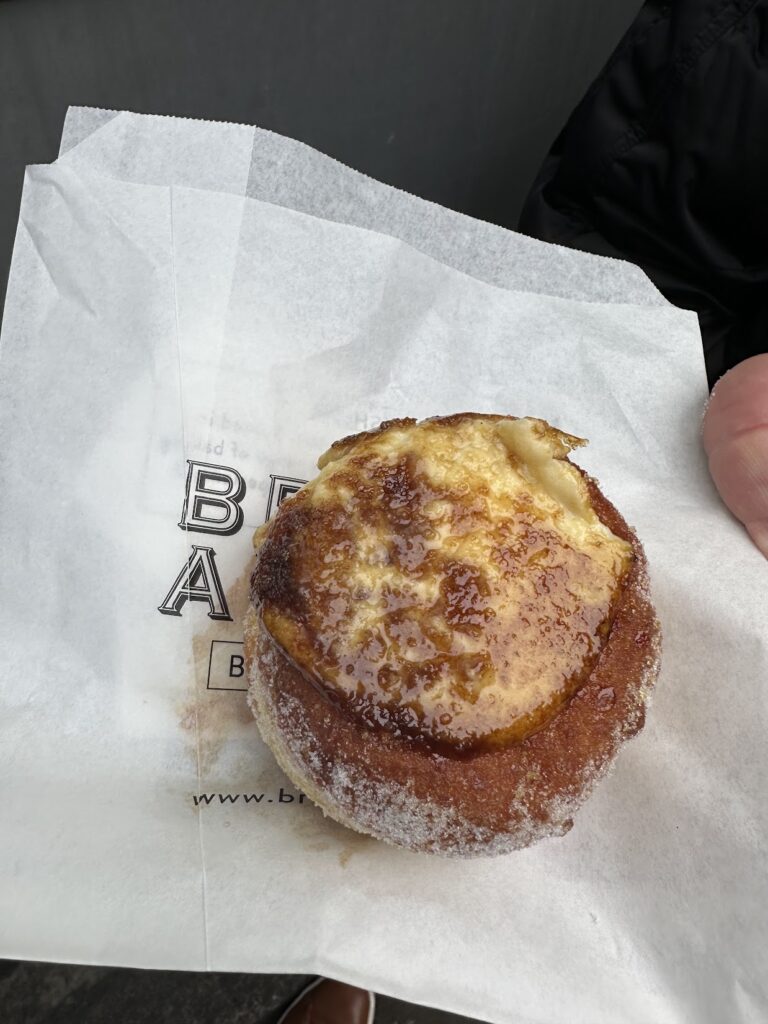 Crème brûlée donut from Bread Ahead in Borough Market
