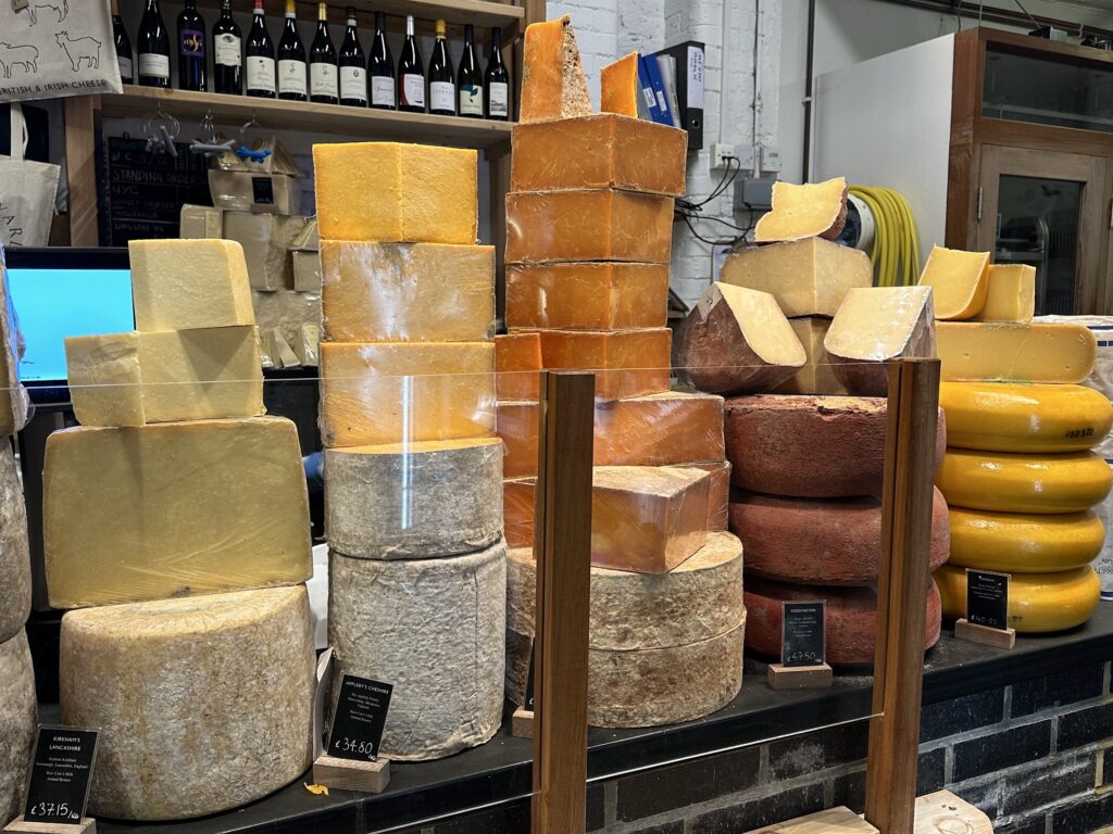 Neal's Yard Dairy selection of artisan cheese.